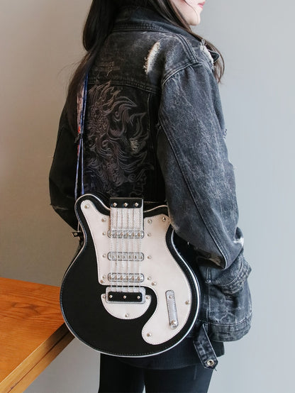 Crossbody Bag – Guitar Shaped Y2k Chain Rivet – detail view 29