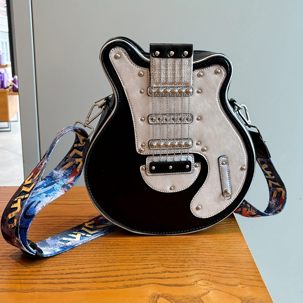 Crossbody Bag – Guitar Shaped Y2k Chain Rivet – detail view 10