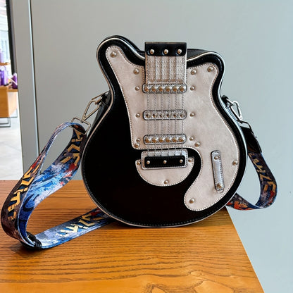 Crossbody Bag – Guitar Shaped Y2k Chain Rivet – detail view 10