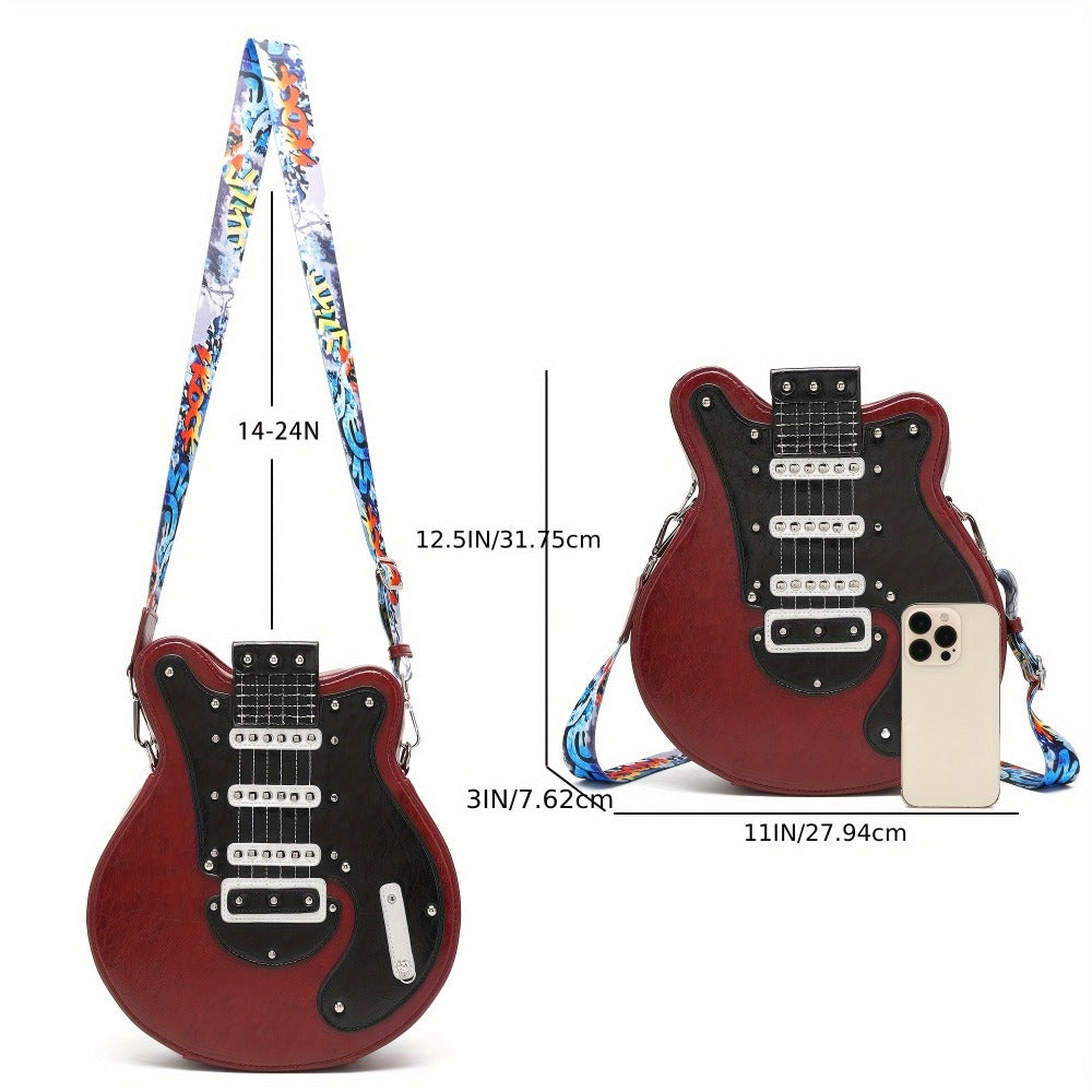 Crossbody Bag for Women – Guitar Shaped Y2k Punk Style – detail view 5