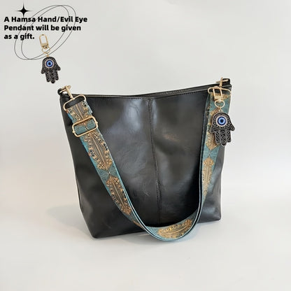 Crossbody Bag for Women – Large Capacity, Boho Hobo Evil Eye Pendant – detail view 14