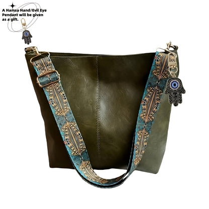 Crossbody Bag for Women – Large Capacity, Boho Hobo Evil Eye Pendant – detail view 78
