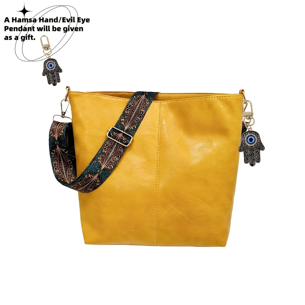 Crossbody Bag for Women – Large Capacity, Boho Hobo Evil Eye Pendant – detail view 7