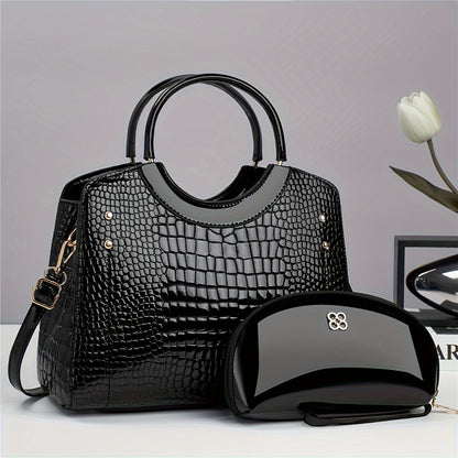 Crossbody Bag for Women – Large Capacity, Crocodile Print Large Capacity Set – front view - product view 26