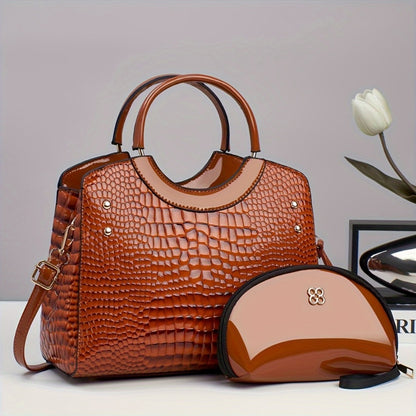 Crossbody Bag for Women – Large Capacity, Crocodile Print Large Capacity Set – detail view 17