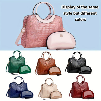 Crossbody Bag for Women – Large Capacity, Crocodile Print Large Capacity Set – detail view 21