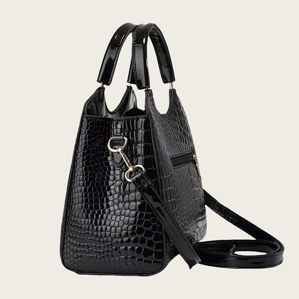 Crossbody Bag for Women – Large Capacity, Crocodile Print Large Capacity Set – detail view 6
