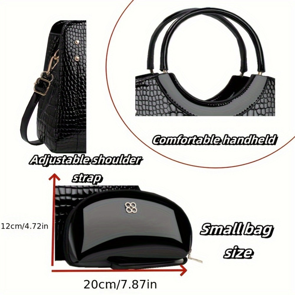Crossbody Bag for Women – Large Capacity, Crocodile Print Large Capacity Set – detail view 26
