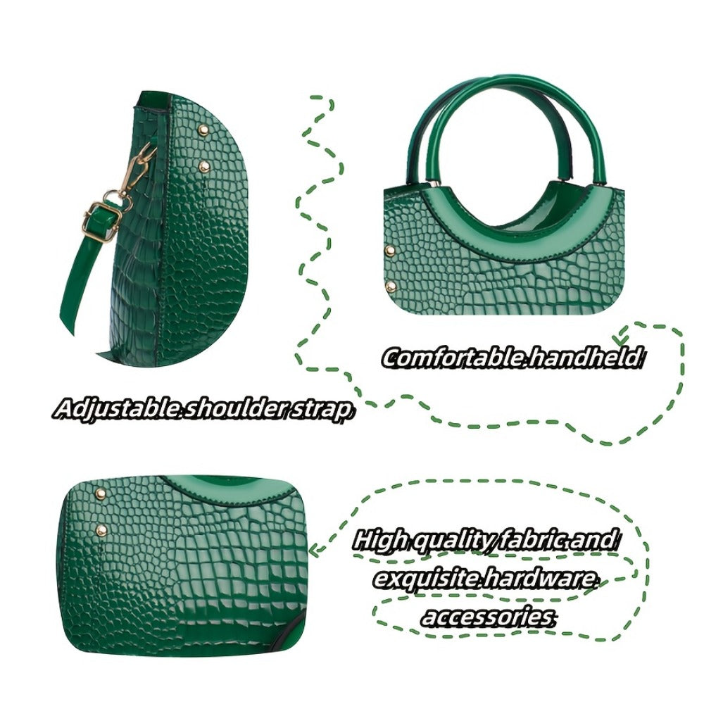 Crossbody Bag for Women – Large Capacity, Crocodile Print Large Capacity Set – detail view 12
