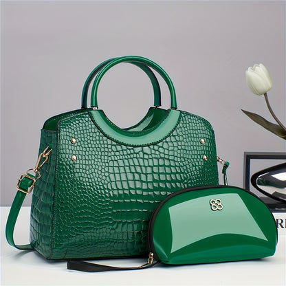 Crossbody Bag for Women – Large Capacity, Crocodile Print Large Capacity Set – detail view 4