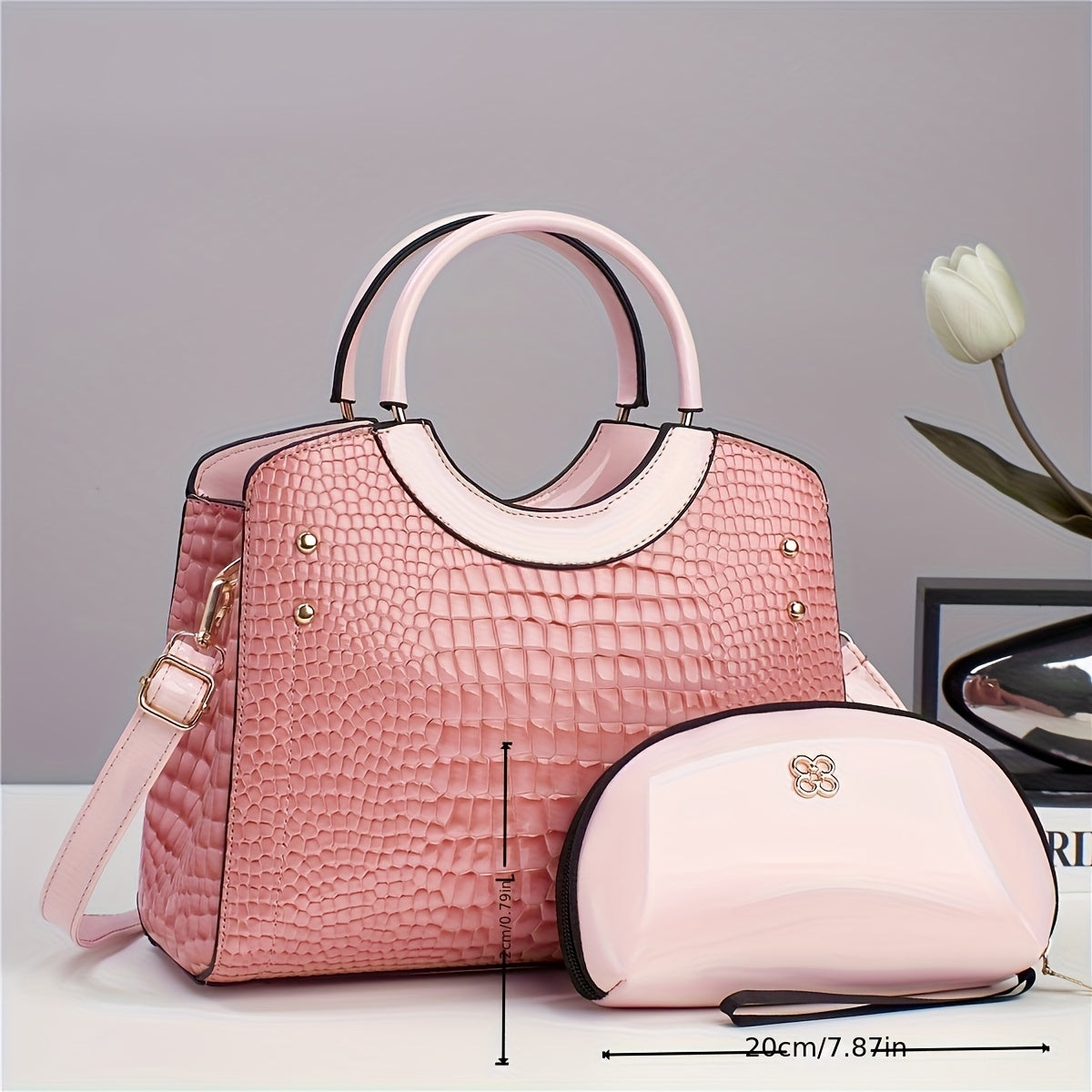 Crossbody Bag for Women – Large Capacity, Crocodile Print Large Capacity Set – alternate view