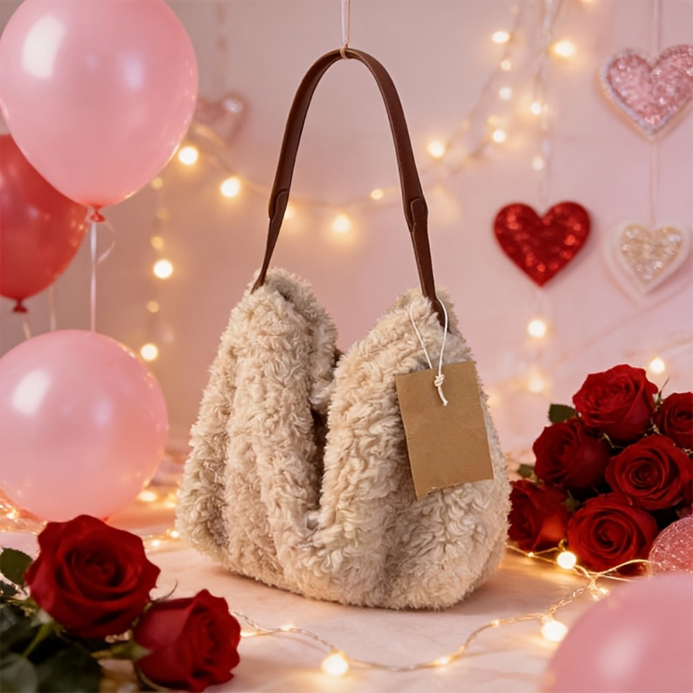 Crossbody Bag for Women – Large Capacity, Fluffy Lambswool Plush Large Capacity – detail view 11