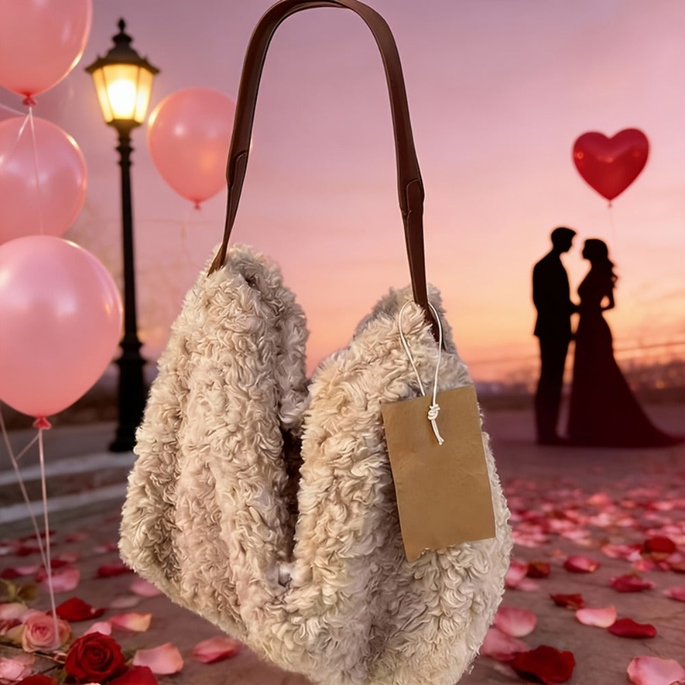 Crossbody Bag for Women – Large Capacity, Fluffy Lambswool Plush Large Capacity – detail view 12