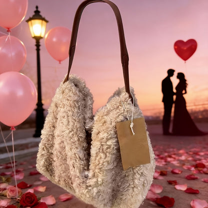 Crossbody Bag for Women – Large Capacity, Fluffy Lambswool Plush Large Capacity – detail view 12