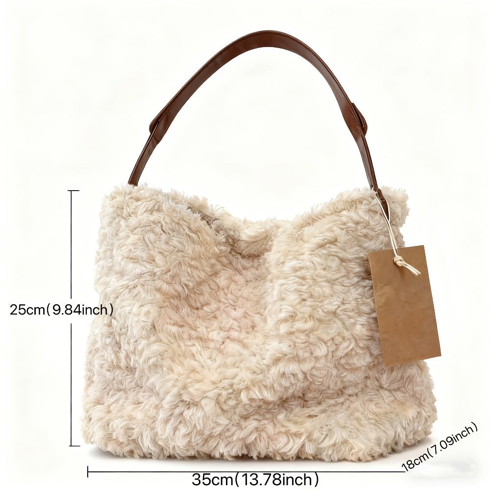 Crossbody Bag for Women – Large Capacity, Fluffy Lambswool Plush Large Capacity – detail view 2
