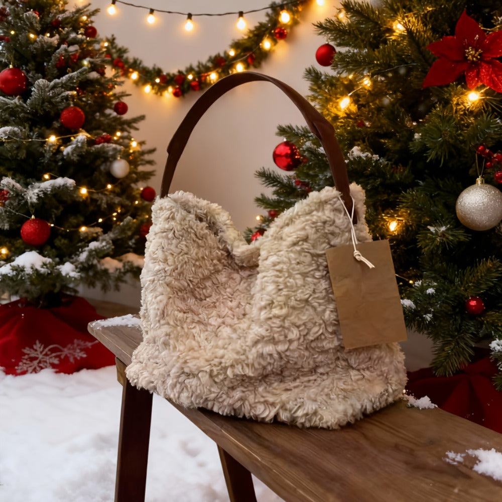Crossbody Bag for Women – Large Capacity, Fluffy Lambswool Plush Large Capacity – detail view 3