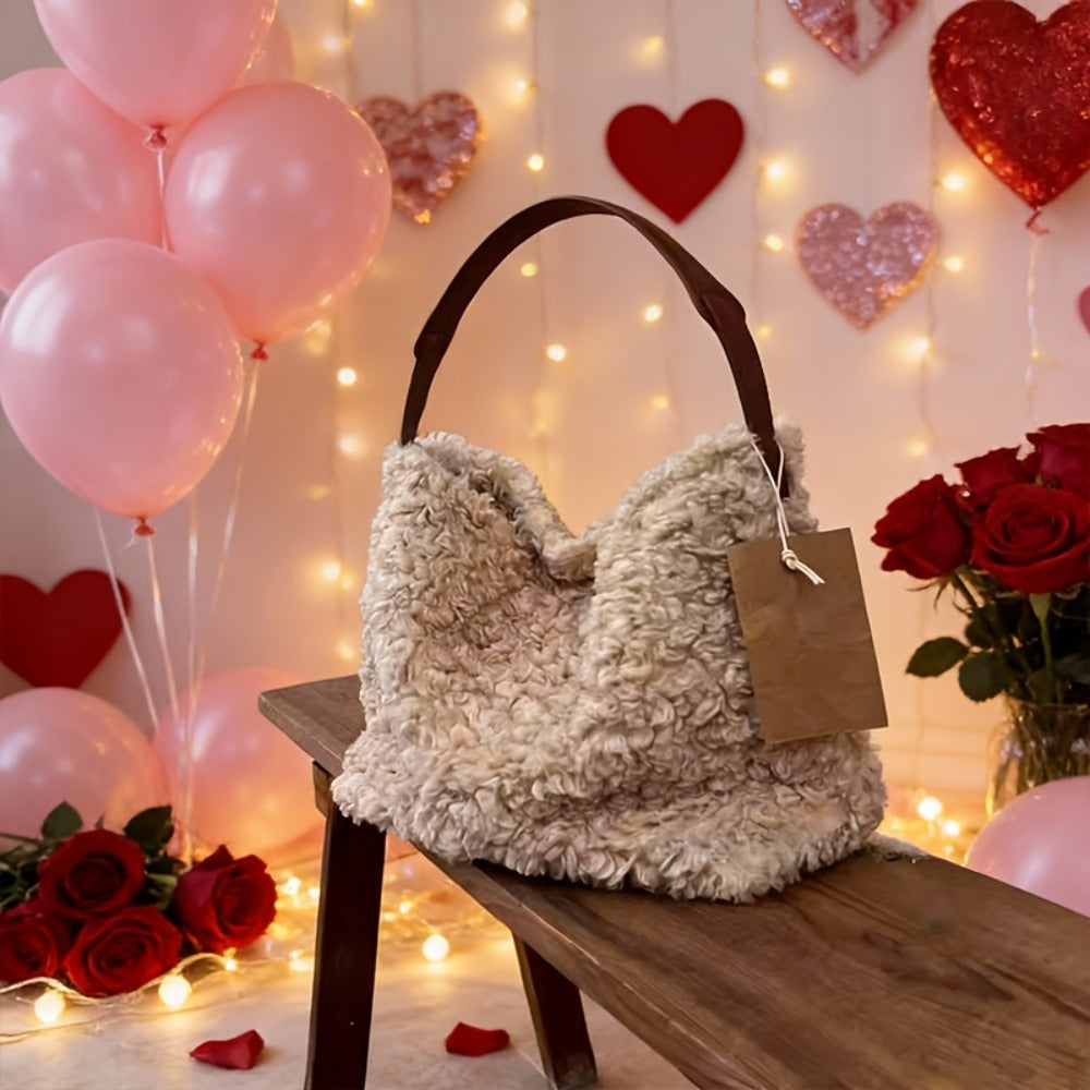 Crossbody Bag for Women – Large Capacity, Fluffy Lambswool Plush Large Capacity – detail view 4