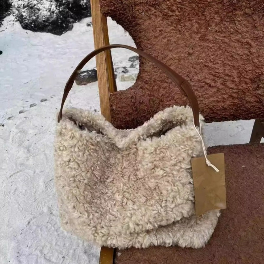 Crossbody Bag for Women – Large Capacity, Fluffy Lambswool Plush Large Capacity – detail view 7