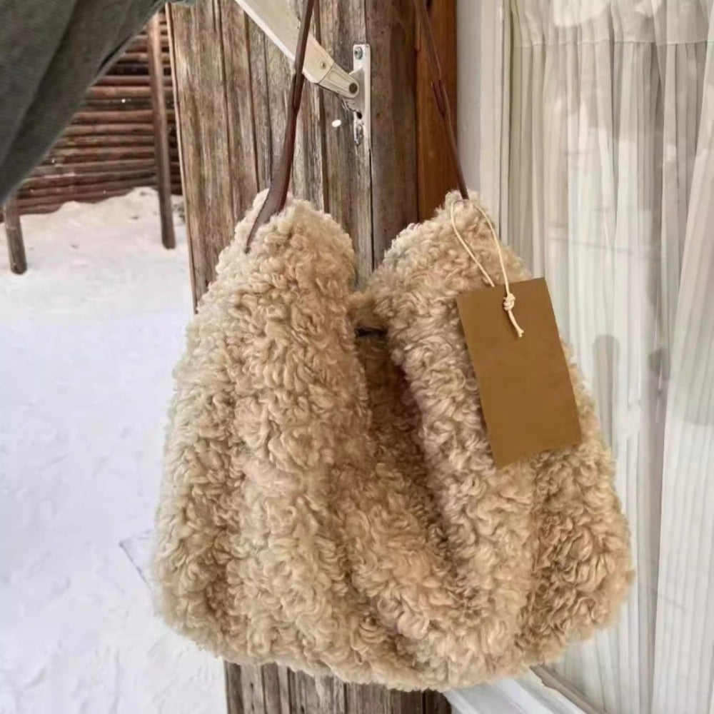 Crossbody Bag for Women – Large Capacity, Fluffy Lambswool Plush Large Capacity – detail view 8