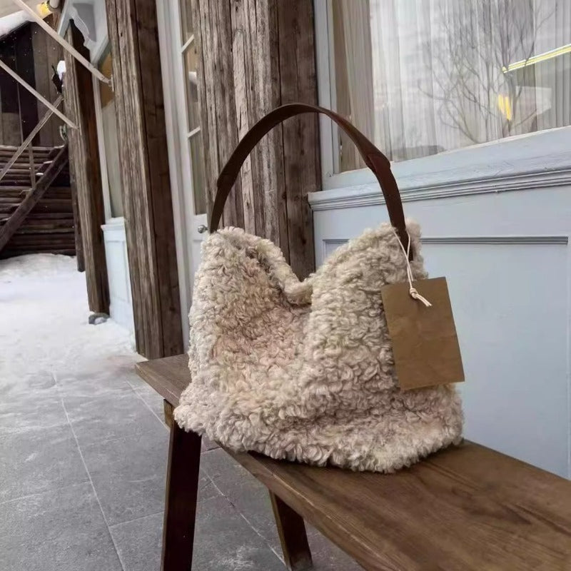 Crossbody Bag for Women – Large Capacity, Fluffy Lambswool Plush Large Capacity – detail view 15