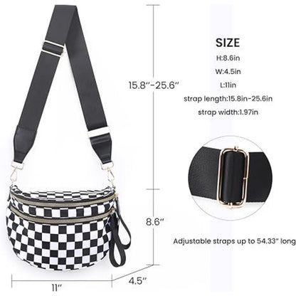 Crossbody Bag for Women – Large Capacity, Plaid Large Capacity Drawstring Closure – detail view 36