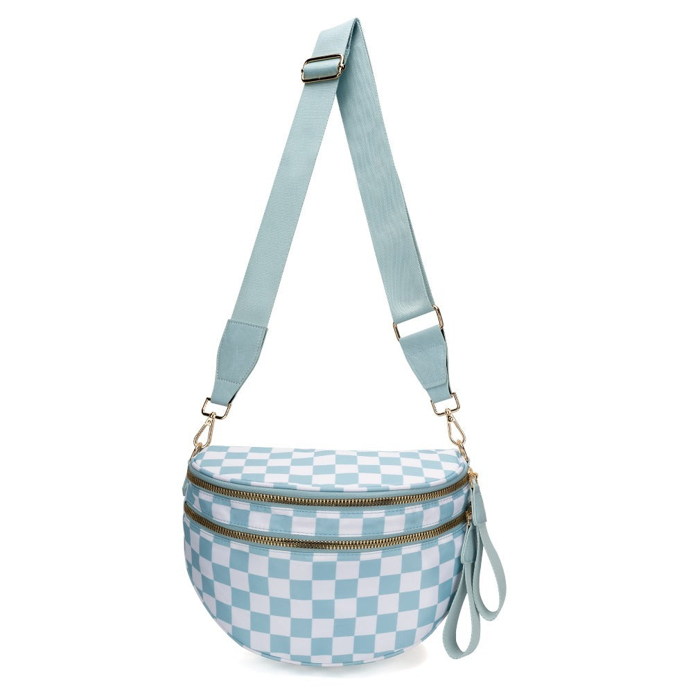 Crossbody Bag for Women – Large Capacity, Plaid Large Capacity Drawstring Closure – detail view 10