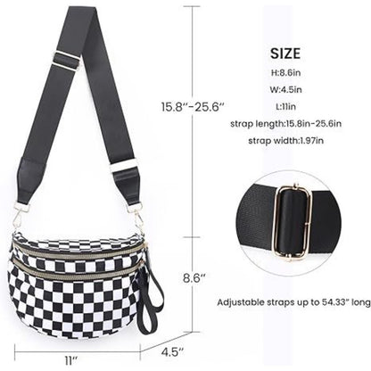 Crossbody Bag for Women – Large Capacity, Plaid Large Capacity Drawstring Closure – detail view 13