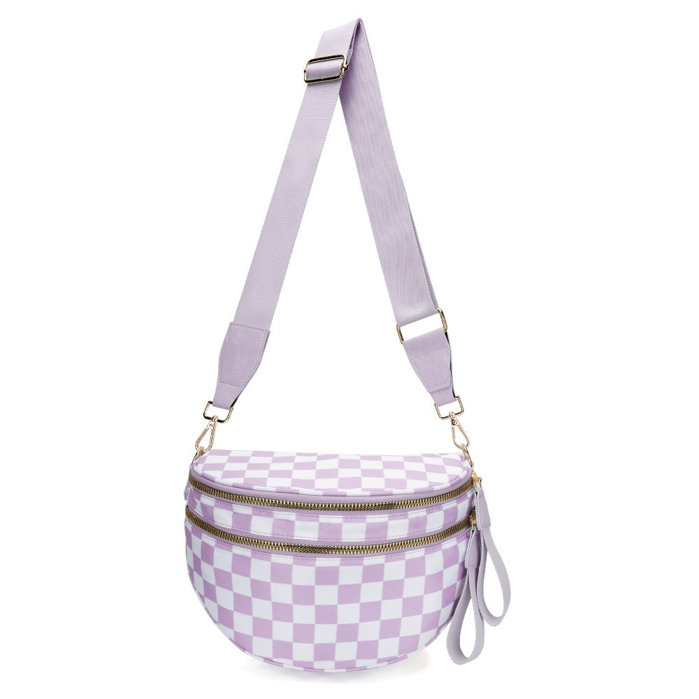 Crossbody Bag for Women – Large Capacity, Plaid Large Capacity Drawstring Closure – detail view 3