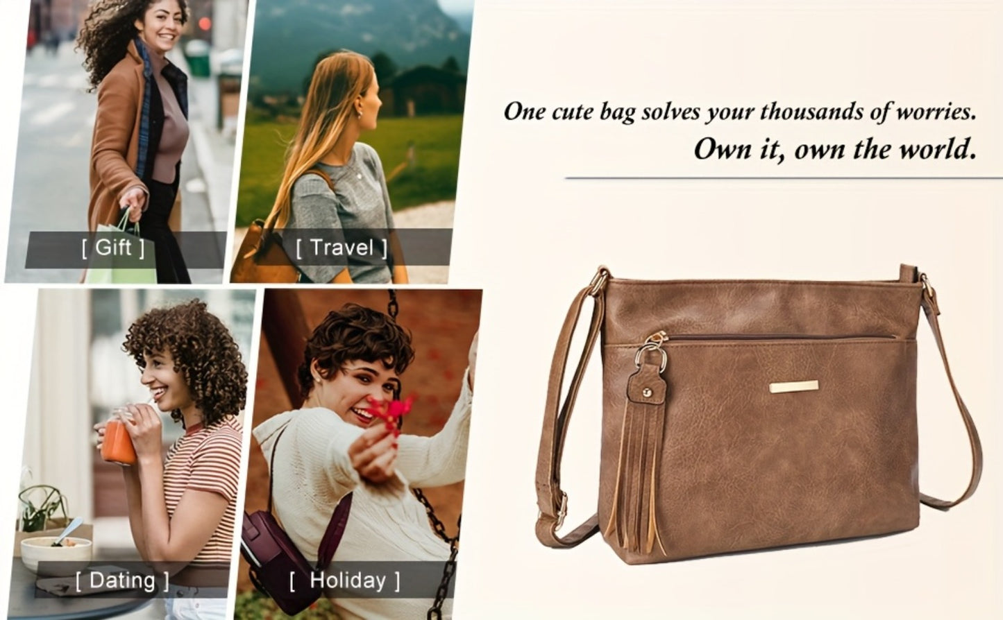 Crossbody Bag for Women – Large Capacity, Adjustable Strap, for Travel & Work – detail view 14