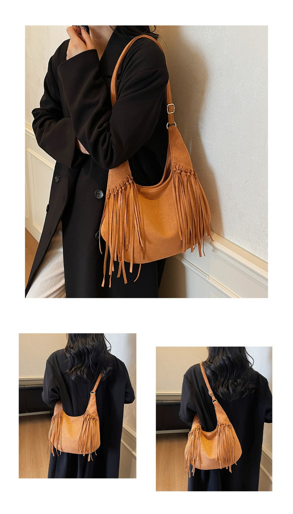 Crossbody Bag for Women – Large Capacity, Vintage Dumpling Large Capacity Tassel – detail view 23