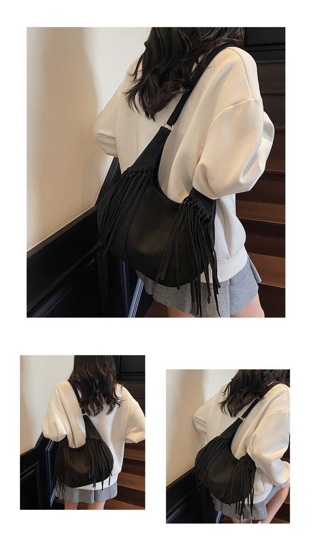 Crossbody Bag for Women – Large Capacity, Vintage Dumpling Large Capacity Tassel – detail view 24