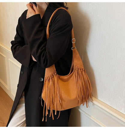 Crossbody Bag for Women – Large Capacity, Vintage Dumpling Large Capacity Tassel – detail view 28