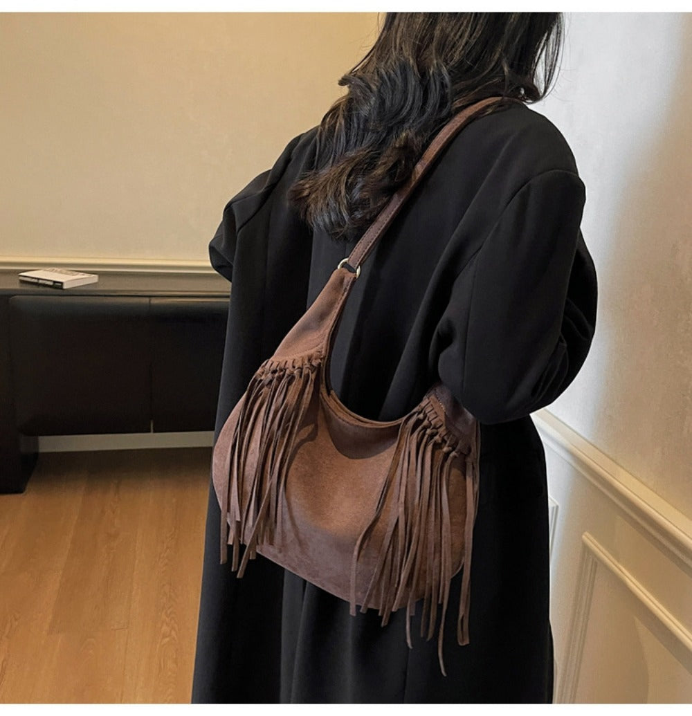 Crossbody Bag for Women – Large Capacity, Vintage Dumpling Large Capacity Tassel – detail view 29
