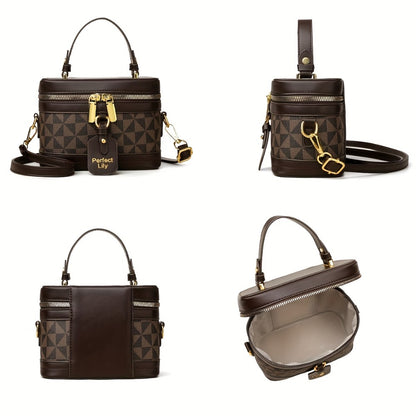 Crossbody Bag for Women – Mini, Vanity Structured Box Geometric Monogram – detail view 13