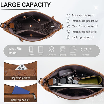 Crossbody Bag for Women – Multi Pocket, Lightweight, Adjustable Strap, for Travel & Work – detail view 6