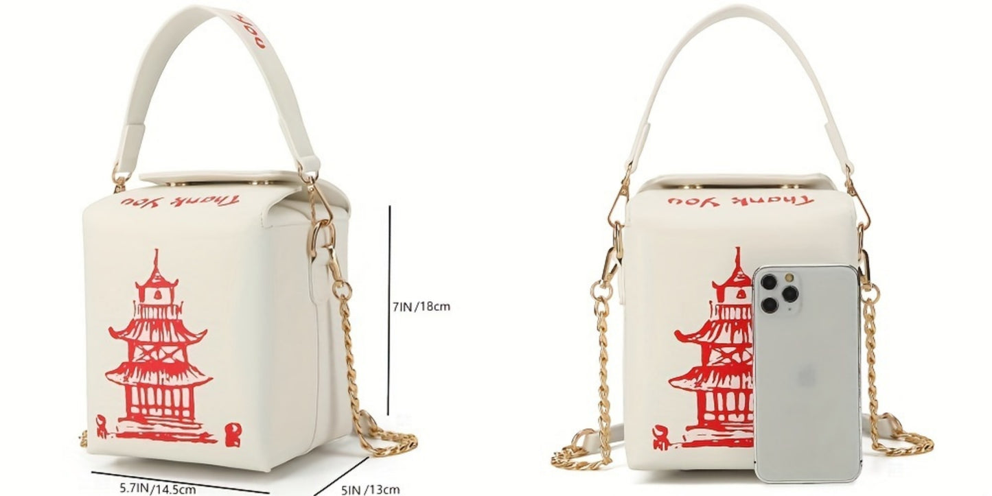 Crossbody Bag for Women – Novelty Fun Geometric Print Square – detail view 18