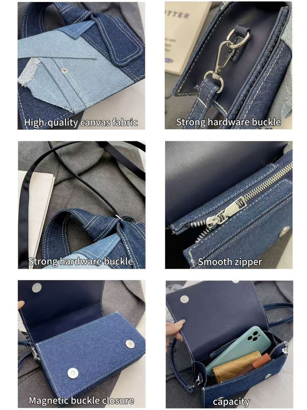 Crossbody Bag for Women – Polyester, Adjustable Strap, for Work – detail view 24