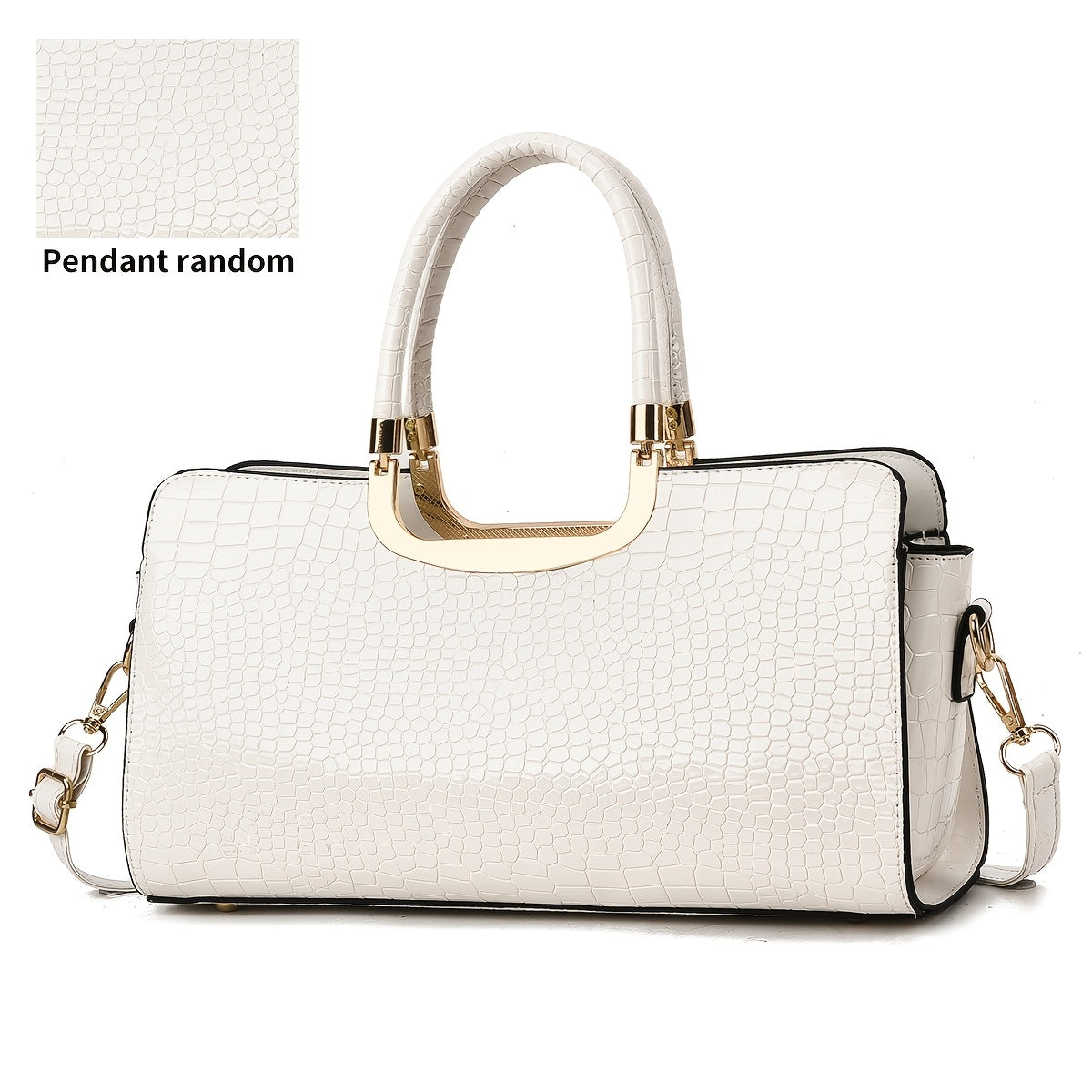 Crossbody Bag for Women – Polyester, Croc Print Glossy Evening Way – detail view 2