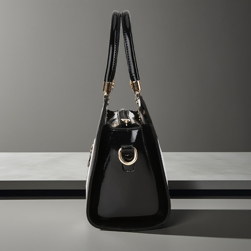 Crossbody Bag for Women – Polyester, Croc Print Glossy Evening Way – detail view 20