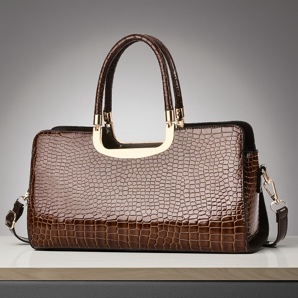 Crossbody Bag for Women – Polyester, Croc Print Glossy Evening Way – detail view 25