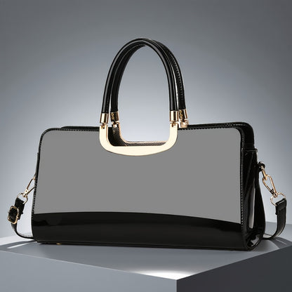Crossbody Bag for Women – Polyester, Croc Print Glossy Evening Way – front view
