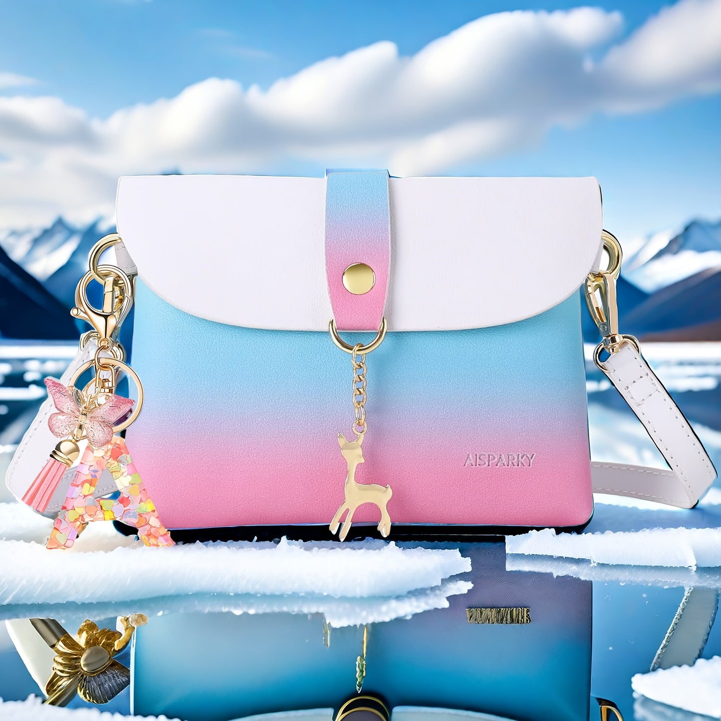 Crossbody Bag for Women – PU Leather, Mini – front view - product view 12