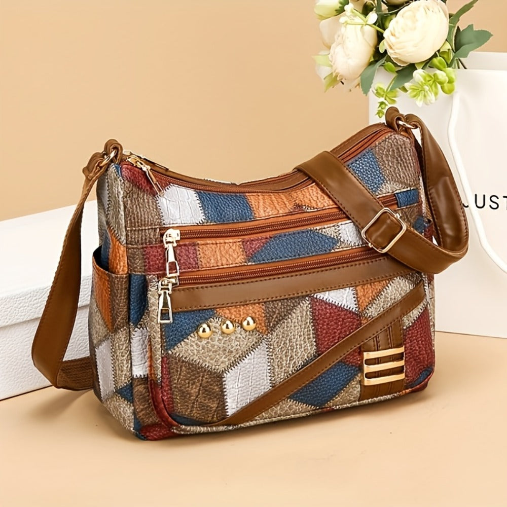 Crossbody Bag for Women – PU Leather, Multi-Pocket, Adjustable Strap – front view