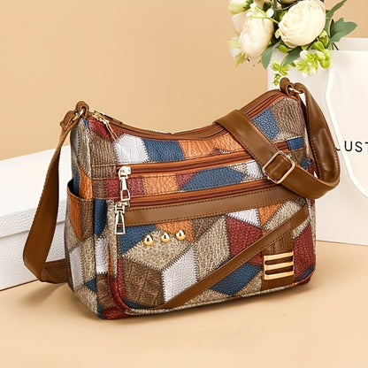 Crossbody Bag for Women – PU Leather, Multi-Pocket, Adjustable Strap – front view