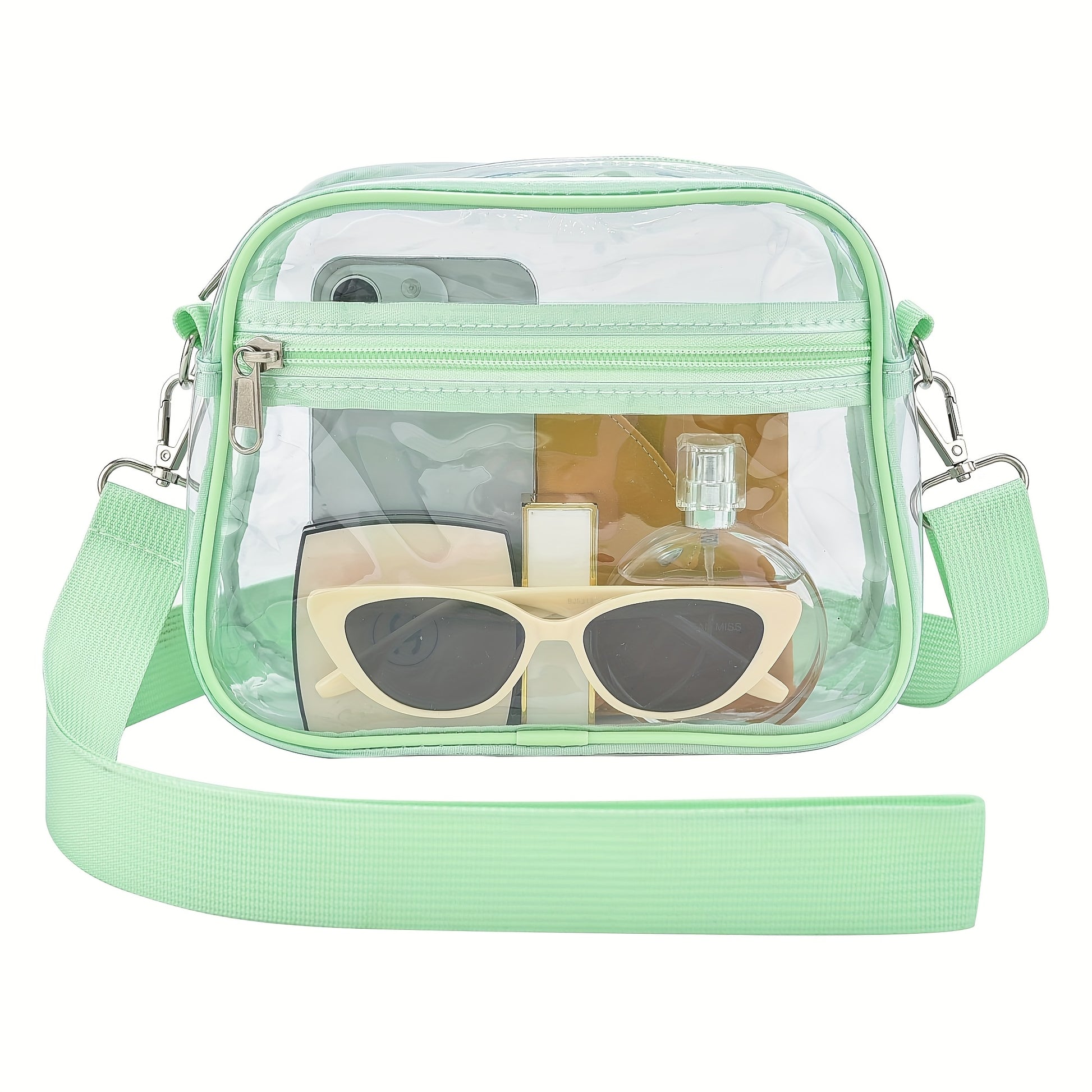 Crossbody Bag for Women – PVC, Clear, Transparent, Adjustable Strap – alternate view