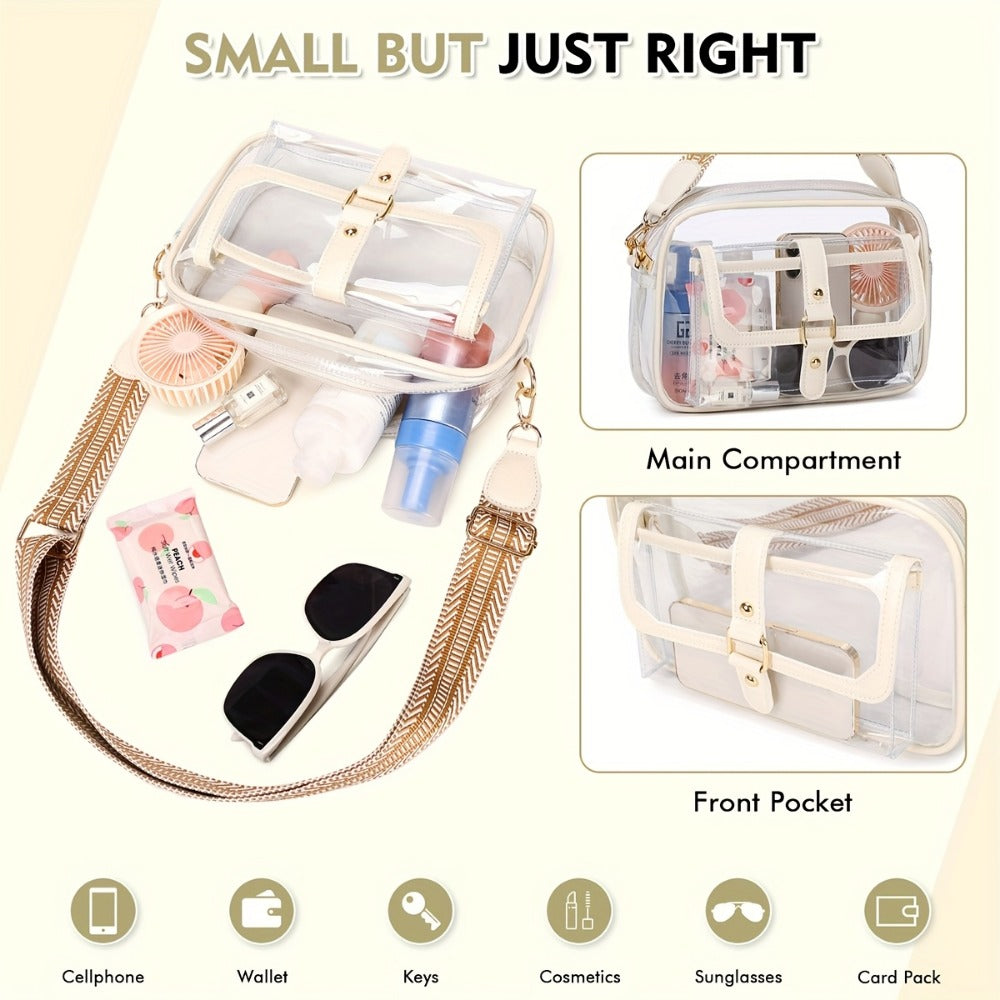 Crossbody Bag for Women – PVC, Lightweight, Clear, Multi Pocket – detail view 6