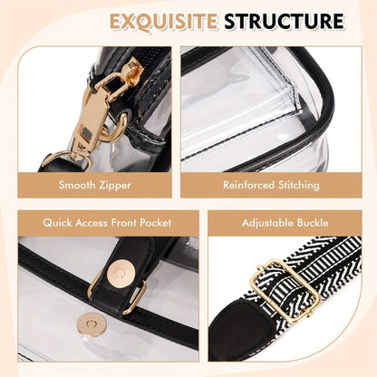 Crossbody Bag for Women – PVC, Lightweight, Clear, Multi Pocket – detail view 8