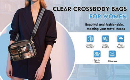 Crossbody Bag for Women – PVC, Lightweight, Clear, Multi Pocket – detail view 10