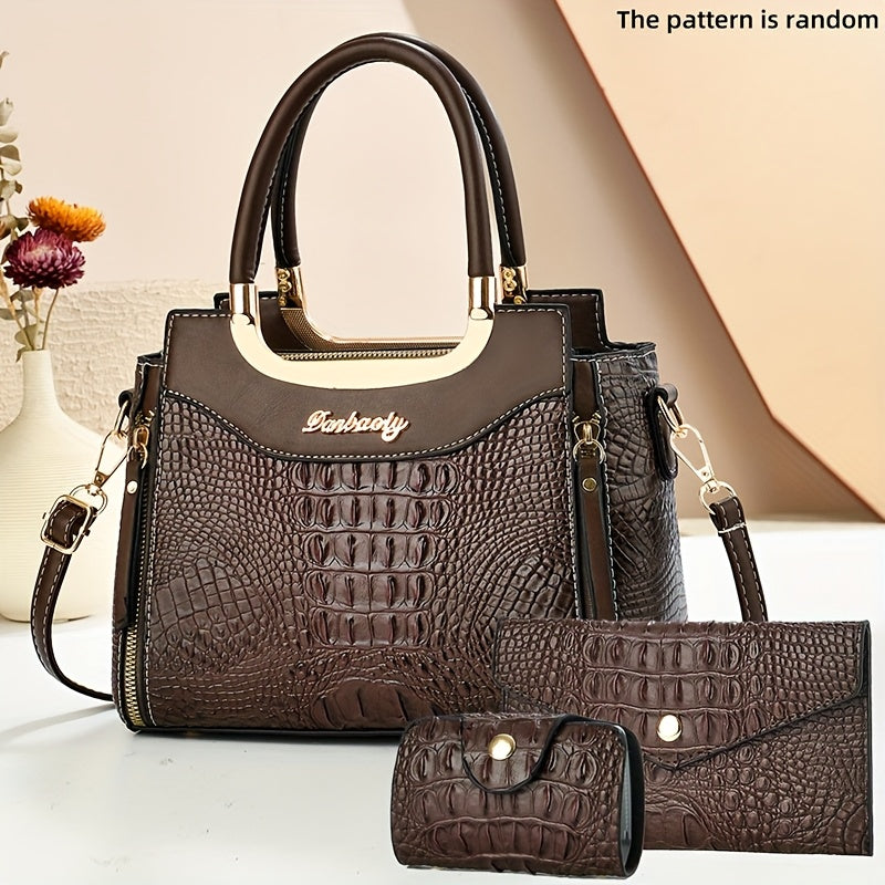 Crossbody Bag for Women – for Travel & Everyday Use, Crocodile Pattern Set Detachable – detail view 11