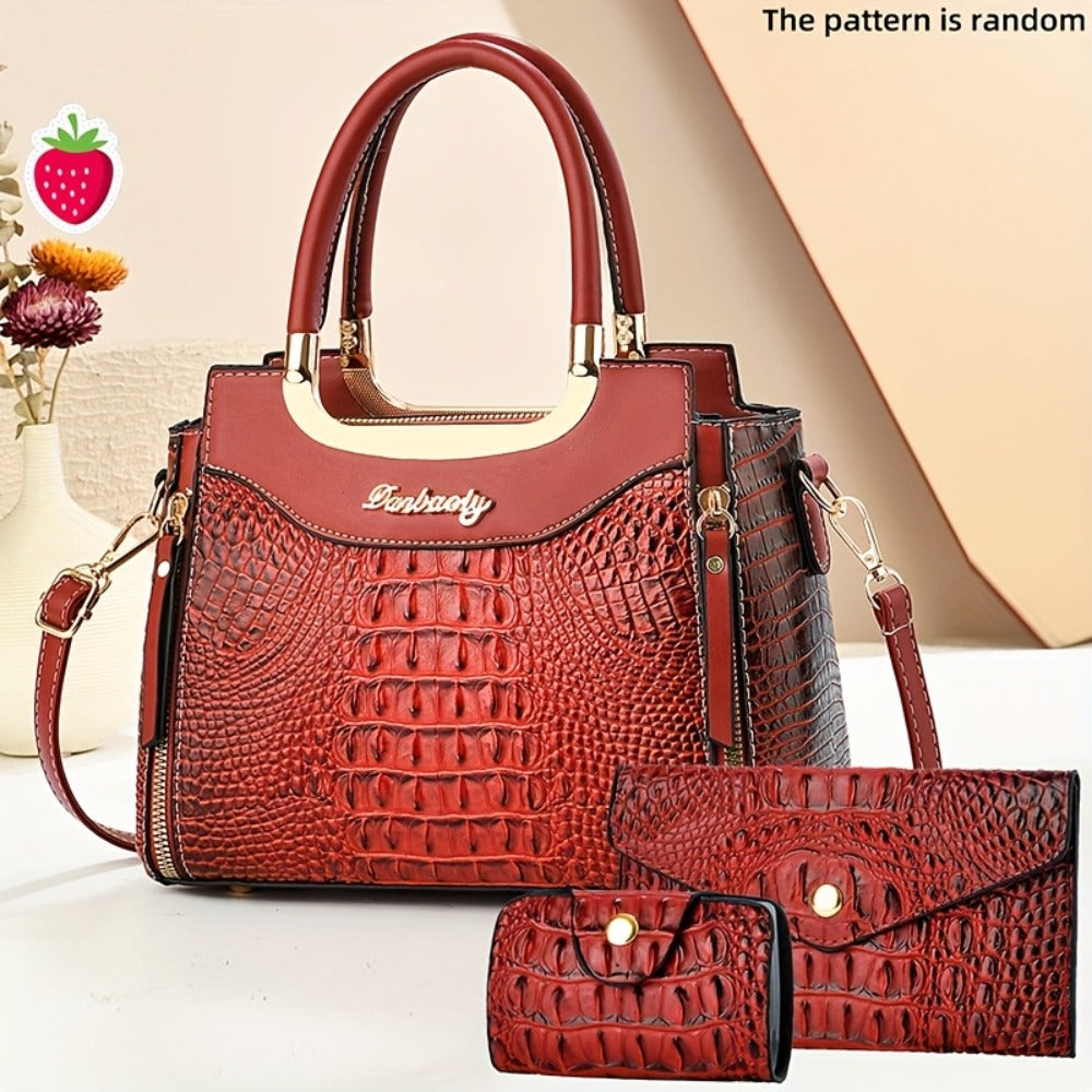 Crossbody Bag for Women – for Travel & Everyday Use, Crocodile Pattern Set Detachable – detail view 2